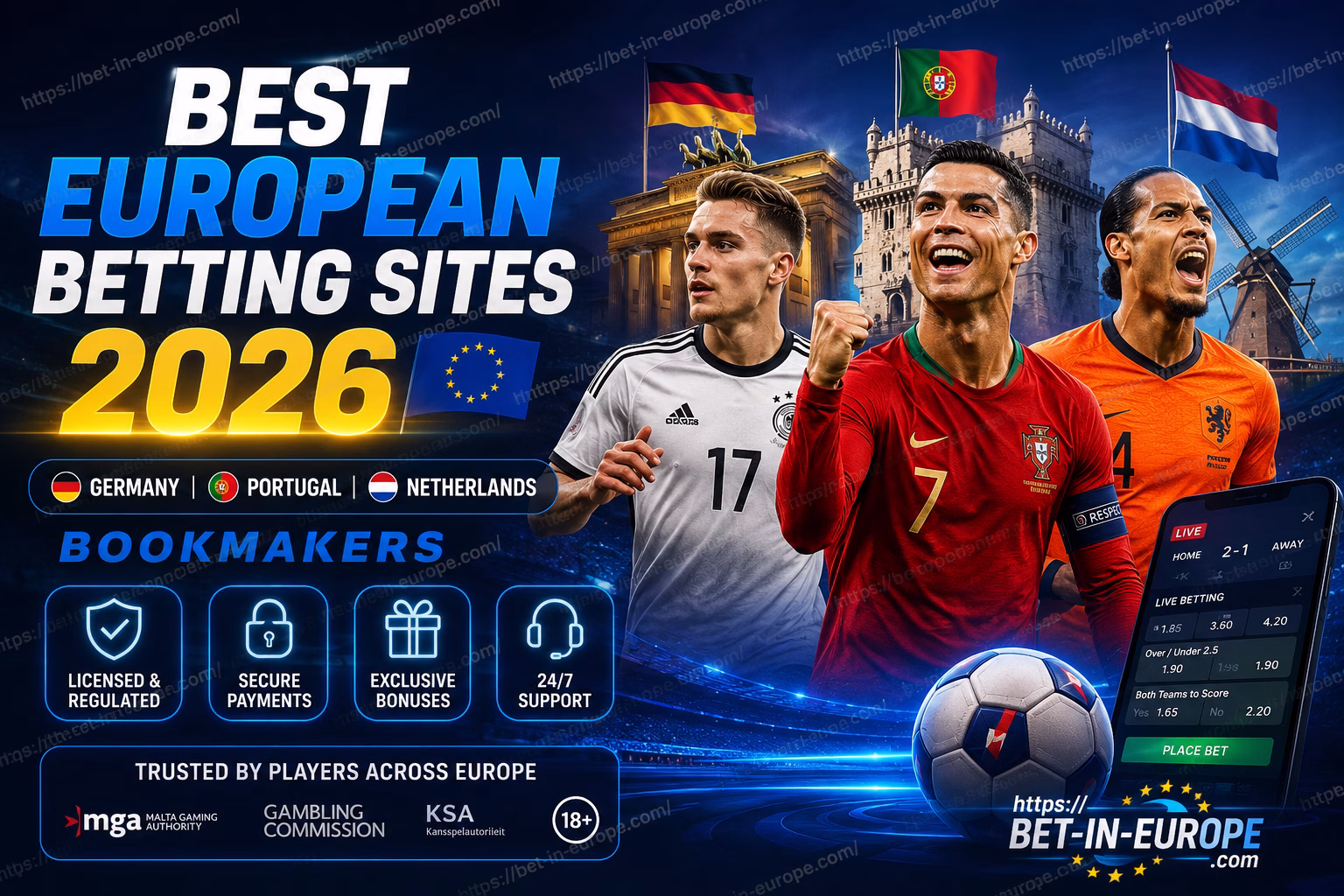 Best European Betting Sites 2026 🇪🇺 Germany, Portugal & Netherlands Bookmakers